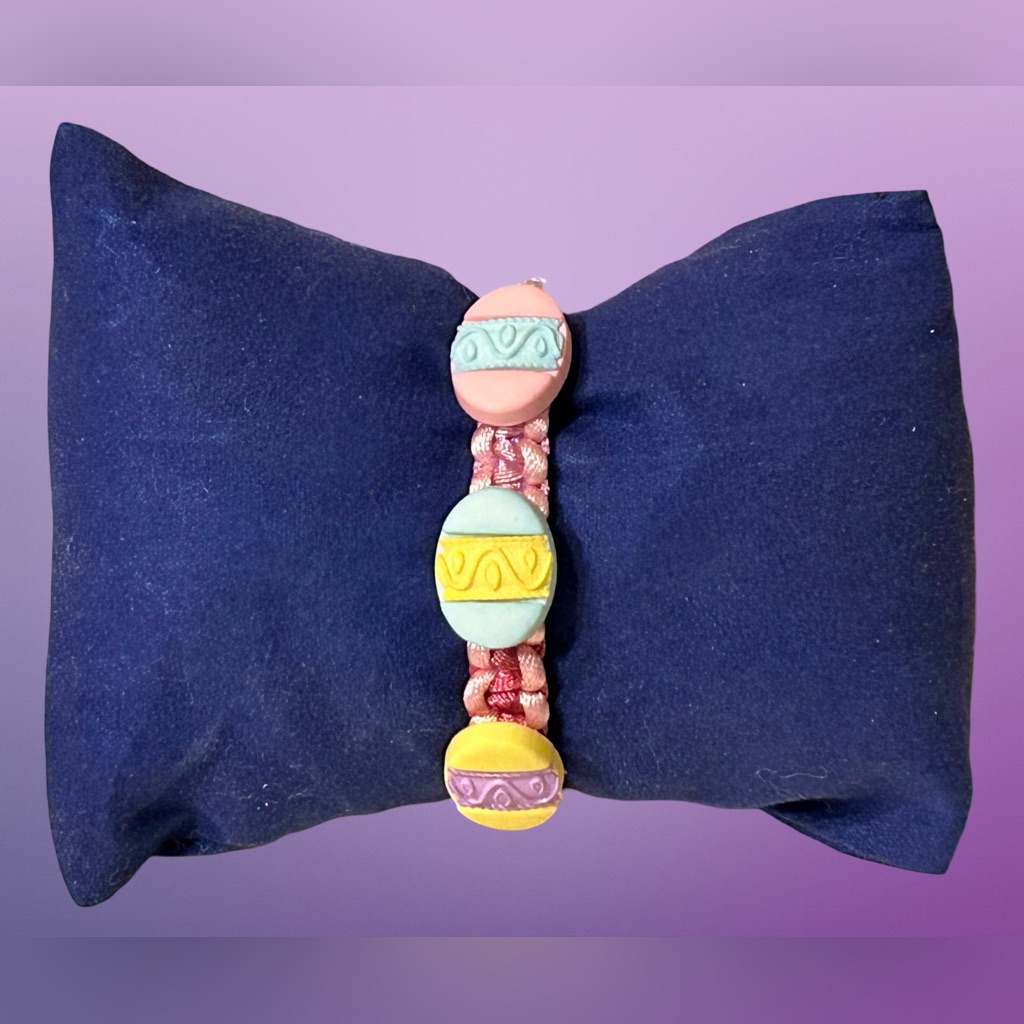 Easter Egg Bracelet; Pastels; Adjustable; Candy Alternative; Basket/Egg Stuffer
